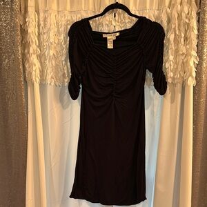 Elegant Black Ruched Dress
